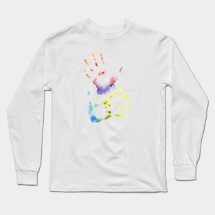 Colorful hand print Long Sleeve T-Shirt